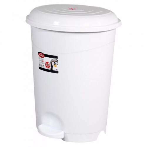 White pedal bin, 22 liter, plastic, Comet