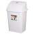 White 50 liter plastic swing top trash can with penguin logo