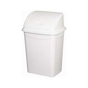 White 50 liter plastic swing top trash can - Furniture