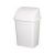White 16-liter plastic swing top trash can