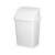 White 16 liter plastic trash can with flip lid