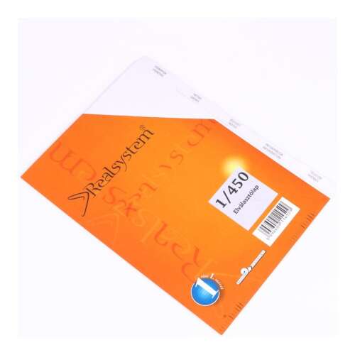 Realsystem 1/450 fehér papíros elválasztó lap L méretű gyűrűs mappához