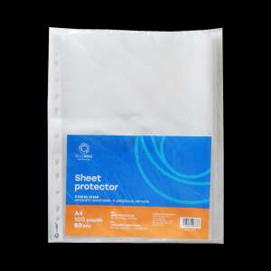 Bluering A4 laptartó, 100 db-os csomag, 80 mikron, átlátszó, lyukasztott, dokumentumokhoz - Irodaszer & Írószer