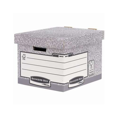 Fellowes Bankers Box System standard archiváló doboz, szürke, 10 db-os csomag