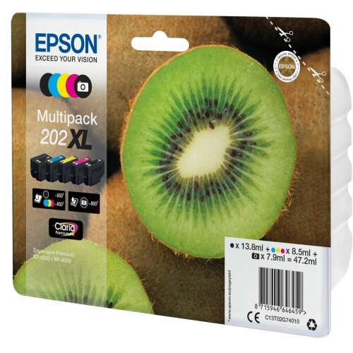 Epson Claria 202XL Multipack tintapatronok, fekete, cián, magenta, sárga, Epson nyomtatókhoz