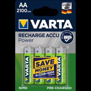 Varta újratölthető akkumulátorok AA 2100 mAh, 4 db-os csomag, előtöltött - Varta Elem