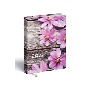 Realsystem 2024 kétnapos határidőnapló virágos mintával, B/6 formátum - REALSYSTEM