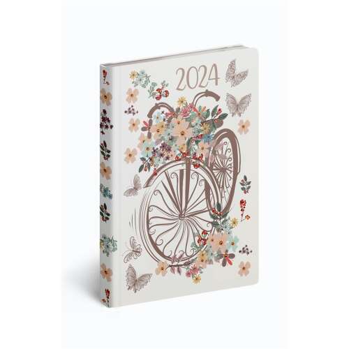 2024-es Realsystem zsebnaptár virágos bicikli mintával