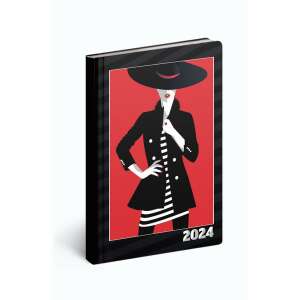 Realsystem Fiestina 2024 heti naptár, fekete borító nővel kalapban - REALSYSTEM