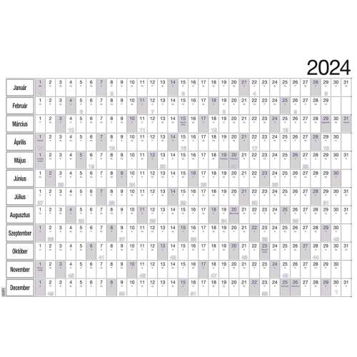 Стенен календар 2024, Realsystem, 980x680mm, 2 страници, планиращ