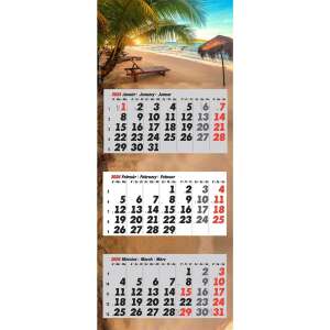 2024-es Realsystem Szigetek falinaptár, 3 részes, 300mm x 680mm, színes hátlappal - REALSYSTEM