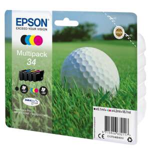 Epson Multipack 34 ink cartridges, 4-color pack, black, cyan, magenta, yellow, DURABrite Ultra ink, for Epson WorkForce Pro WF-3720DW, WF-3725DW, WF-3720DW, WF-3725DW printers - Printer supply