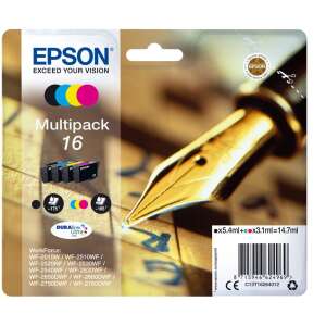 Epson T16 Multipack 16 Tintenpatronen, Schwarz, Cyan, Magenta, Gelb, für Epson WorkForce Drucker - Epson