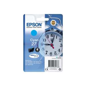 Epson 27 Cyan Tintenpatrone, original, für Epson WorkForce WF-3620, WF-3620DWF, WF-3640DTWF, WF-7110DTW, WF-7210DTW, WF-7610DWF, WF-7620DTWF, WF-7620TWF, WF-7710DWF, WF-7715DWF, WF-7720DTWF Drucker - Epson
