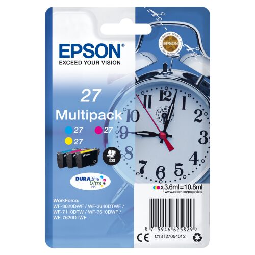 Epson 27 T2705 Multipack Original Tintenpatrone - Cyan, Magenta, Gelb