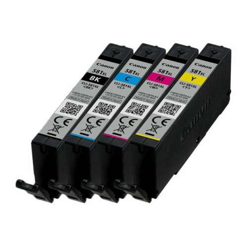 Canon CLI-581XL tintapatronok, fekete, cián, magenta, sárga, 4 db
