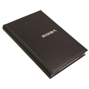 Határidőnapló Carbon A/5, napi fehér lapokkal acél Realsystem 2026. 90943465 - REALSYSTEM