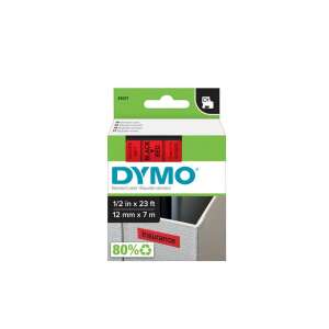 Traka za etikete Dymo D1, crvena na crnoj, 12mm x 7m, standardna etiketa, 80% reciklirana - Dymo