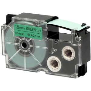 Casio XR-18GN1 18mm green label tape cartridge with black ink - Office technology