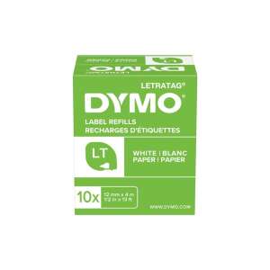 Bandă pentru mașini de scris Dymo Letratag S0721510/59421 hârtie 12mmx4m, ORIGINAL alb/negru 78740138 Mașini de etichetat și benzi