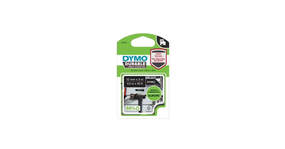 Durable Dymo D1 1978365 12mmx3m, ORIGINAL, white/black