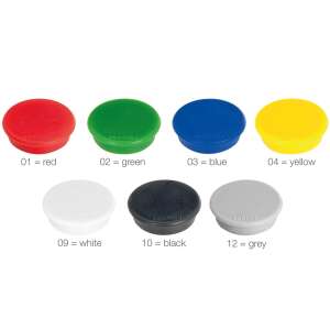 10 darabos Bluering 24mm kerek mágnes készlet, vegyes színekben, beleértve a piros, zöld, kék, sárga, fehér, fekete és szürke színeket - Prezentációs eszköz