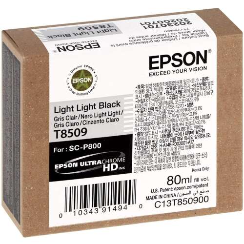 Epson T8509 Világosfekete Tintapatron - 80ml