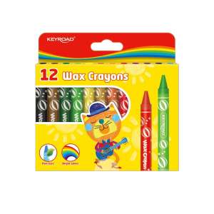 Keyroad 12 Wax Crayons, assorted colors, non-toxic, bright colors - Keyroad