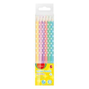 Keyroad Pastel Colour Pencils, 6 pack, pastel colors, triangular shape, ergonomic grip, perfect for coloring and drawing - Keyroad