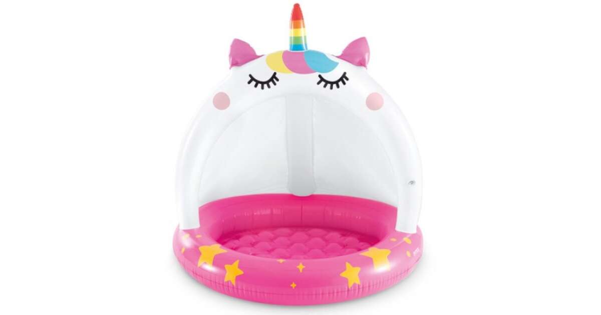 Intex 102x102cm Paddling Pool Unicorn (58438NP) #pink-white