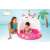 Intex Caticorn inflatable pool with canopy, pink and white unicorn design, for toddlers, with a child playing in it