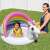 Intex Unicorn Kiddie Pool in use with child and parent in garden