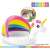 Intex Unicorn Inflatable Kiddie Pool with Rainbow Canopy and sizing info