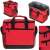 Red insulated lunch bag with handles and shoulder strap, Thermo lunch bag, 16 liter
