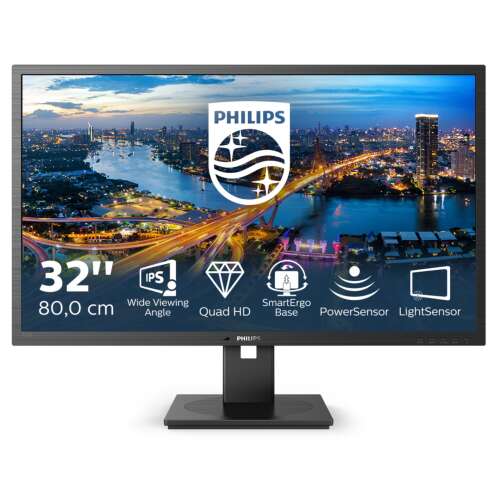 Philips 325B1L/00 32 inch QHD monitor with IPS panel, SmartErgo base, PowerSensor and LightSensor