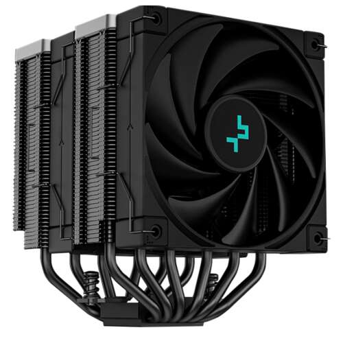 Cooler CPU DeepCool AK620 Zero Dark, negru, vedere înclinată