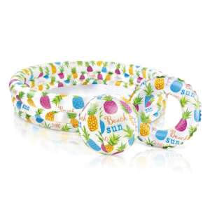 Set piscină Intex Ananas, piscină gonflabilă cu inel și minge, 132x28cm - Intex