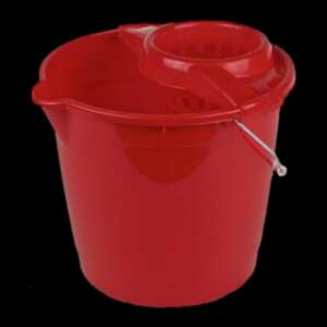 10 literes vörös felmosó vödör csavaró kosárral, Spring márka - Háztartási vödör & Tál