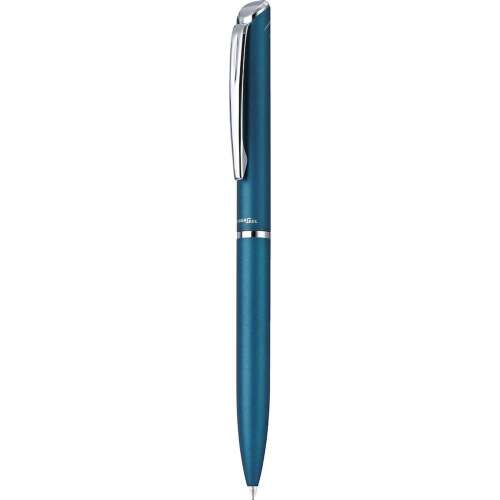 Guľôčkové pero 0,35 mm, kovové tyrkysové telo, Pentel Energel BL2007S-AK, farba písania modrá