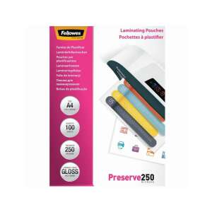 Fellowes Preserve 250 mikron lamináló fóliák, A4 méret, fényes felület, 100 db/doboz - Lamináló fólia