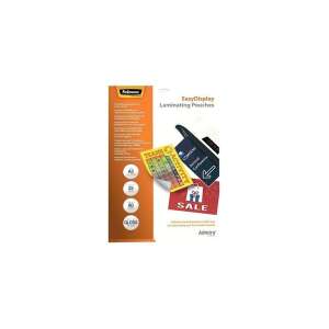 Fellowes EasyDisplay A3 lamináló fóliák, 80 mikron, fényes, öntapadó hátlappal, 25 db/doboz - Fellowes
