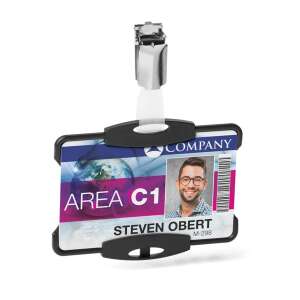 Durable Eco black ID card holder with clip for one card - Durable