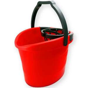 Red oval mop bucket with wringer, 18 liters - Bonus