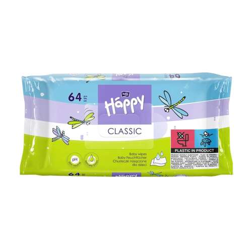 Bella Happy Classic babatörlőkendő E-vitaminnal, 64 db/csomag