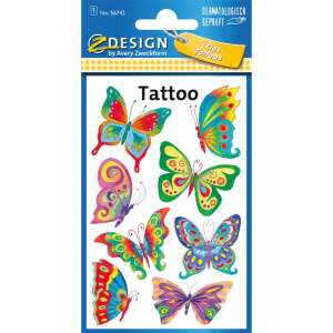 Avery Design Kinder Tattoos Schmetterling, Blatt mit temporären Tattoos mit bunten Schmetterlingsmotiven - Avery