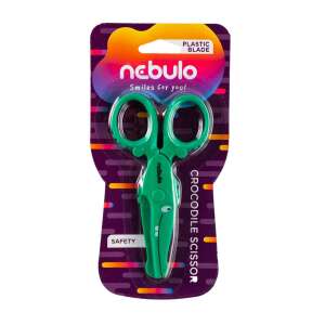 Nebulo krokodil biztonsági olló műanyag pengével, 12 cm - Nebulo