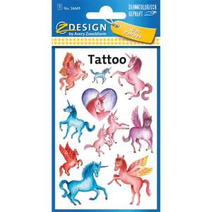 Avery Design Kinder Tattoos Einhorn Blatt mit temporären Tattoos - Avery