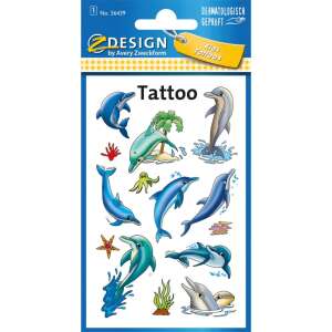 Avery Design Kinder Tattoos Blatt mit Delfinen und Seesternen - Avery
