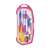 Keyroad Jelly Bean compass set, pink, with ruler, protractor, pencil, eraser, and sharpener