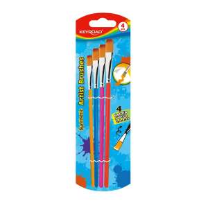 Keyroad 4 piece flat tip synthetic artist brushes set, sizes 2, 4, 8, 10 - Keyroad
